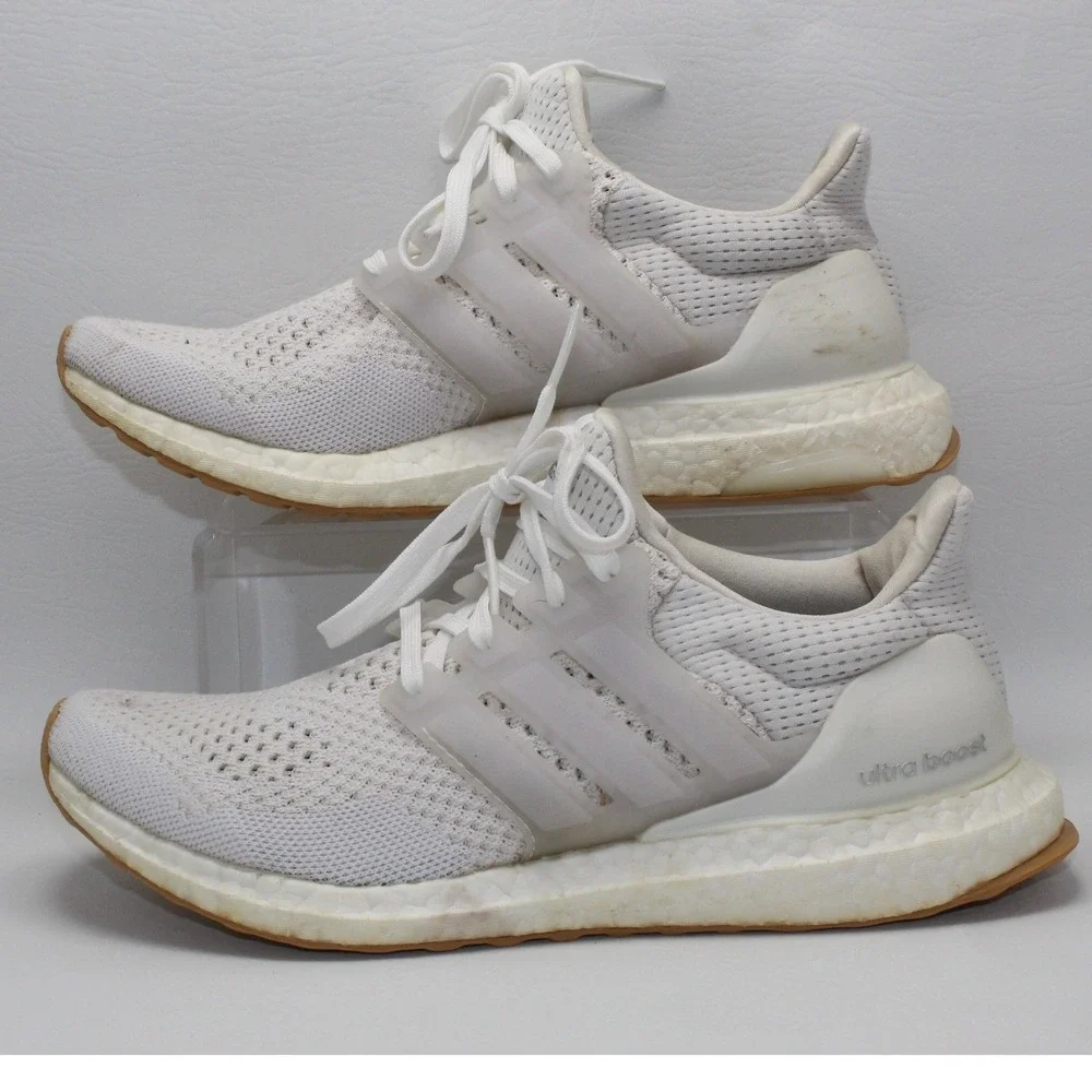 Adidas Ultraboost 1.0 Mens 9 Running Shoes White Gum Primeknit Boost ID9689